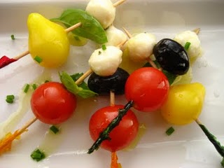 Tomato - basil skewers