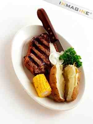 Steak cu cartof copt