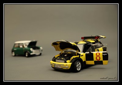 yellow mini in the blur